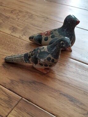Solis Tonala Mexican Pottery Birds - Set of 2